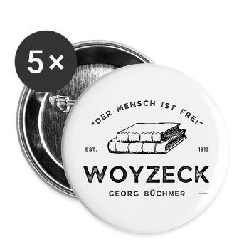 Woyzeck - Georg Büchner - Buttons groß 56 mm (5er Pack) - Weiß - Vorne