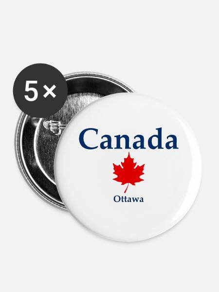 Ottawa - Ontario - Canada - Kanada - Buttons groß 56 mm (5er Pack) - Weiß