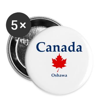 Oshawa - Ontario - Canada - Kanada - Lot de 5 grands badges (56 mm) - blanc - Devant