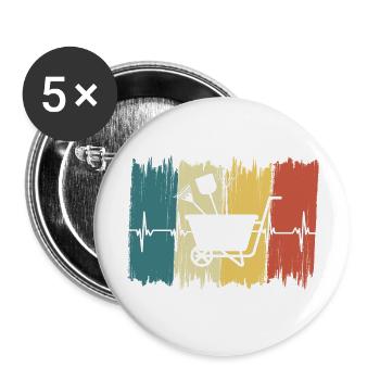 Vintage Heartbeat Gardening - Buttons large 2.2''/56 mm (5-pack) - white - Front
