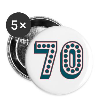 ANNIVERSARY. HAPPY BIRTHDAY. HAPPY BIRTHDAY. - Buttons large 2.2''/56 mm (5-pack) - white - Front