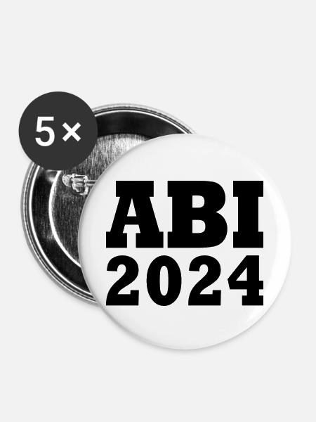 Abi 2024 - Buttons groß 56 mm (5er Pack) - Weiß