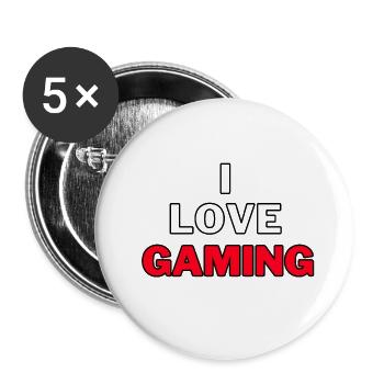 I Love Gaming - Gamer Gaming Video Games - Buttons large 2.2''/56 mm (5-pack) - white - Front