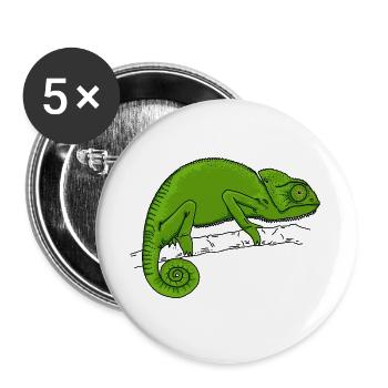 Chameleon green - Buttons large 2.2''/56 mm (5-pack) - white - Front
