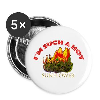 I'm such a hot sunflower,A733107 - Buttons large 2.2''/56 mm (5-pack) - white - Front