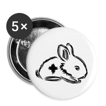 Rabbit First Aid - Buttons large 2.2''/56 mm (5-pack) - white - Front