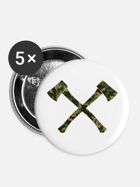 Axt - Buttons groß 56 mm (5er Pack) - Weiß