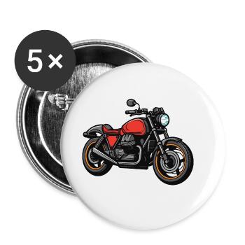 Motorcycle Biker - Buttons large 2.2''/56 mm (5-pack) - white - Front