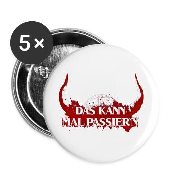 Wikingerhelm Spruch Kann passieren - Buttons groß 56 mm (5er Pack) - Weiß - Vorne