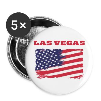Las Vegas USA - Lot de 5 grands badges (56 mm) - blanc - Devant