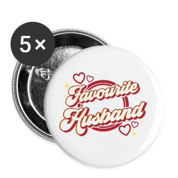 Favourite Husband | Colors changeable - Buttons large 2.2''/56 mm (5-pack) - white - Front