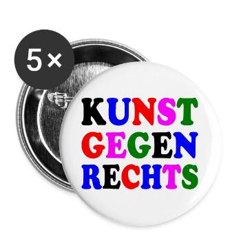 Kunst gegen rechts - Buttons groß 56 mm (5er Pack) - Weiß - Vorne