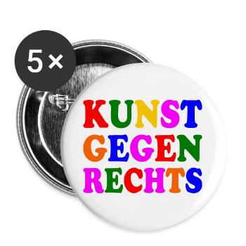 Kunst gegen rechts - Buttons groß 56 mm (5er Pack) - Weiß - Vorne