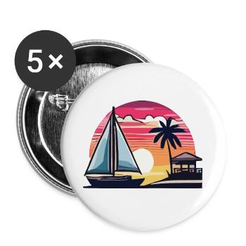 Summer - Buttons large 2.2''/56 mm (5-pack) - white - Front