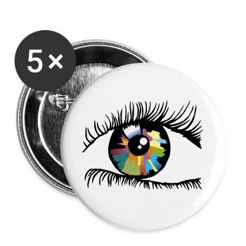 Iris - Lot de 5 grands badges (56 mm) - blanc - Devant