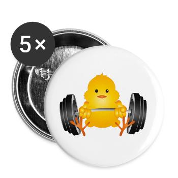 Bodybuilder chick with dumbbell during workout - Buttons large 2.2''/56 mm (5-pack) - white - Front