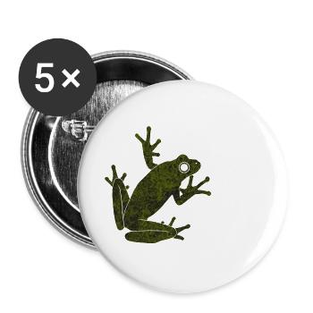 Frosch - Buttons groß 56 mm (5er Pack) - Weiß - Vorne