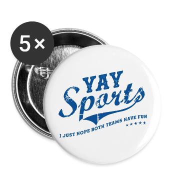 Yay Go Sports! Funny Sports - Buttons large 2.2''/56 mm (5-pack) - white - Front