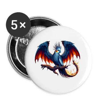 Nymphendrache (03) - Buttons groß 56 mm (5er Pack) - Weiß - Vorne