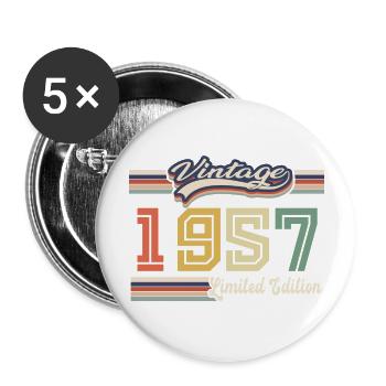 Awesome 1957 Birthday Gift Since 1957 Came - Buttons large 2.2''/56 mm (5-pack) - white - Front