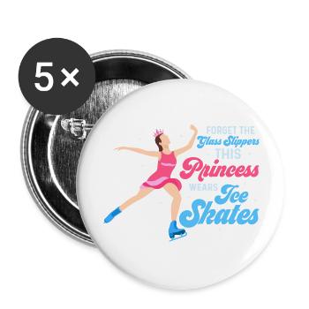 Fairy Tales on Ice: Slippers to Skates - Buttons groß 56 mm (5er Pack) - Weiß - Vorne