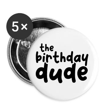 l’anniversaire mec anniversaire garçon guy icône drôle - Lot de 5 grands badges (56 mm) - blanc - Devant