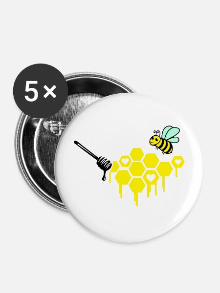 imker - Buttons groß 56 mm (5er Pack) - Weiß