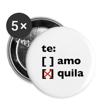 Tequila - Buttons groß 56 mm (5er Pack) - Weiß - Vorne