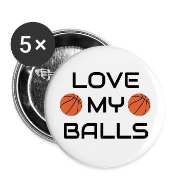 Basketball - Buttons groß 56 mm (5er Pack) - Weiß - Vorne