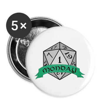 Monday Dice Emblem - Buttons large 2.2''/56 mm (5-pack) - white - Front