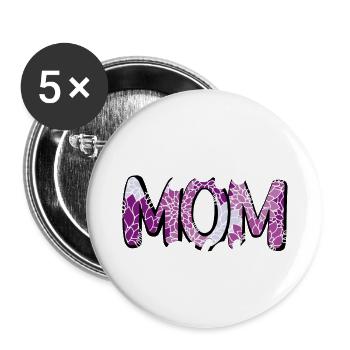 La meilleure maman de tous les temps fleurs fête des mères lettrage amour maman - Lot de 5 grands badges (56 mm) - blanc - Devant