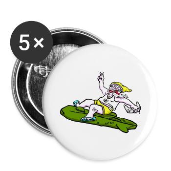 Gros garçon - Lot de 5 grands badges (56 mm) - blanc - Devant