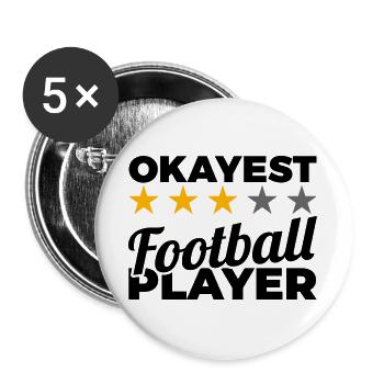 Joueur de football moyen - Lot de 5 grands badges (56 mm) - blanc - Devant