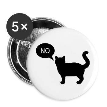 Cat says no - Buttons large 2.2''/56 mm (5-pack) - white - Front