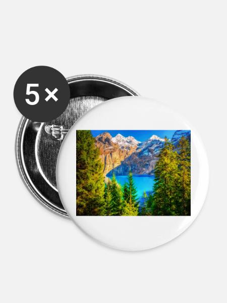ALPEN PERLE - Buttons groß 56 mm (5er Pack) - Weiß