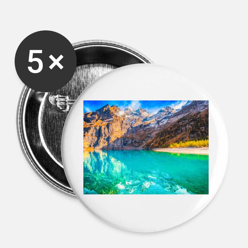 ALPEN LAKE - Buttons large 2.2''/56 mm (5-pack) - white