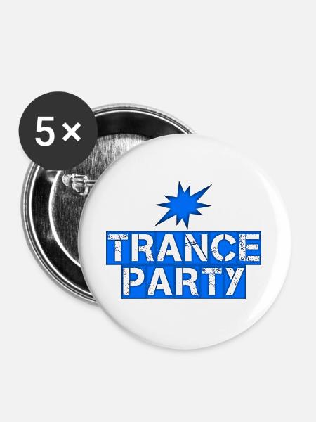 Trance Party - Buttons groß 56 mm (5er Pack) - Weiß