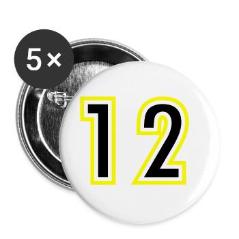 12 Nombre Collège - Lot de 5 grands badges (56 mm) - blanc - Devant