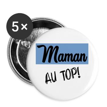 MOTHER'S DAY. HAPPY MOTHER'S DAY. MOM - Buttons large 2.2''/56 mm (5-pack) - white - Front