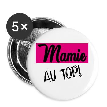 MAMIE. MAMAN. FÊTE DES MÈRES - Lot de 5 grands badges (56 mm) - blanc - Devant