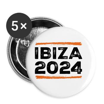 Devis Ibiza 2024 - Lot de 5 grands badges (56 mm) - blanc - Devant