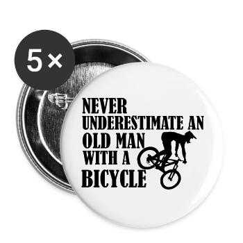 Funny Bicycle Saying - Buttons large 2.2''/56 mm (5-pack) - white - Front