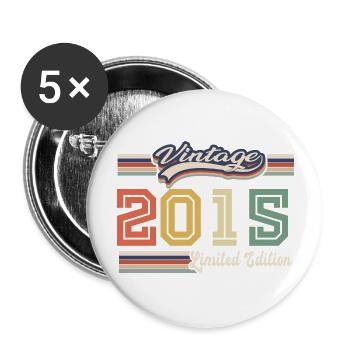 Cadeau D'anniversaire 2015 Génial Depuis 2015 vint - Lot de 5 grands badges (56 mm) - blanc - Devant
