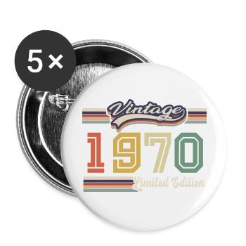 Tolles Geburtstagsgeschenk 1970 seit 1970 kam - Buttons groß 56 mm (5er Pack) - Weiß - Vorne