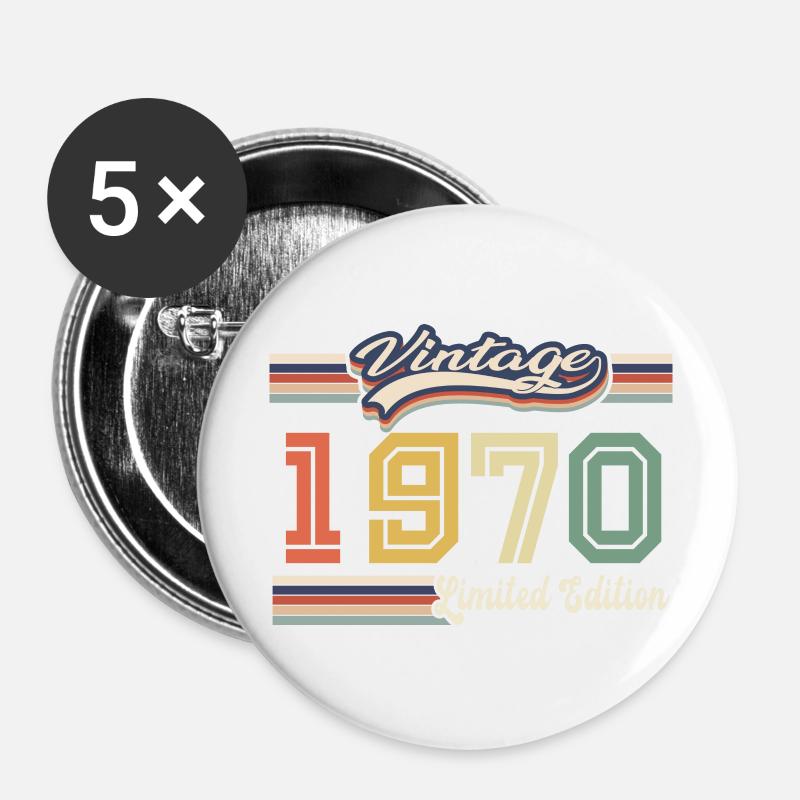 Awesome 1970 Birthday Gift Since 1970 Came - Buttons large 2.2''/56 mm (5-pack) - white