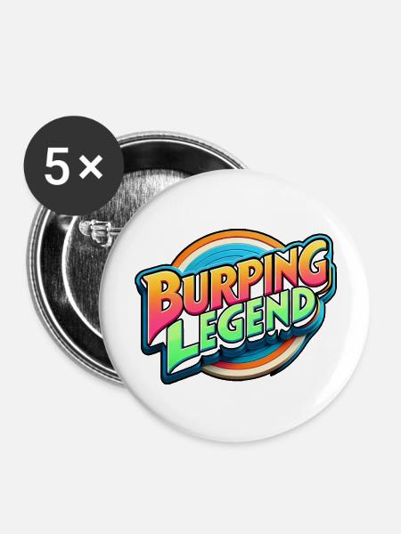 Burping Legend 18 - Buttons groß 56 mm (5er Pack) - Weiß
