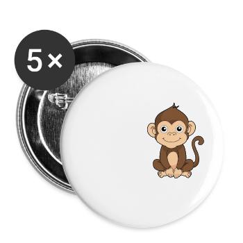 3. Geburtstag 2021 - Dieses Äffchen Ist Schon 3 - Buttons groß 56 mm (5er Pack) - Weiß - Vorne