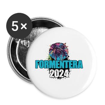 L’équipe de la tournée de voyage Formentera 2024 - Lot de 5 grands badges (56 mm) - blanc - Devant