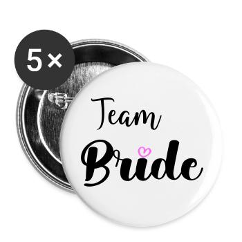 Mariée d’équipe - Lot de 5 grands badges (56 mm) - blanc - Devant