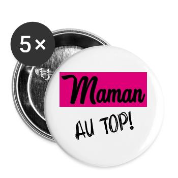 MOM. GRANNY. MOTHER'S DAY - Buttons large 2.2''/56 mm (5-pack) - white - Front